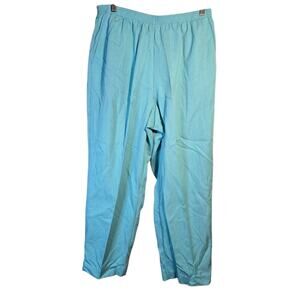 NWT Alfred Dunner 16W Grand Tour Jade Pull On Pants [0332]